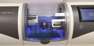 A CEREC milling machine