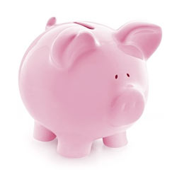 A pink piggy bank