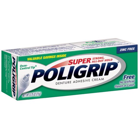 A packet of Poligrip denture adhesive A packet of Poligrip denture adhesive